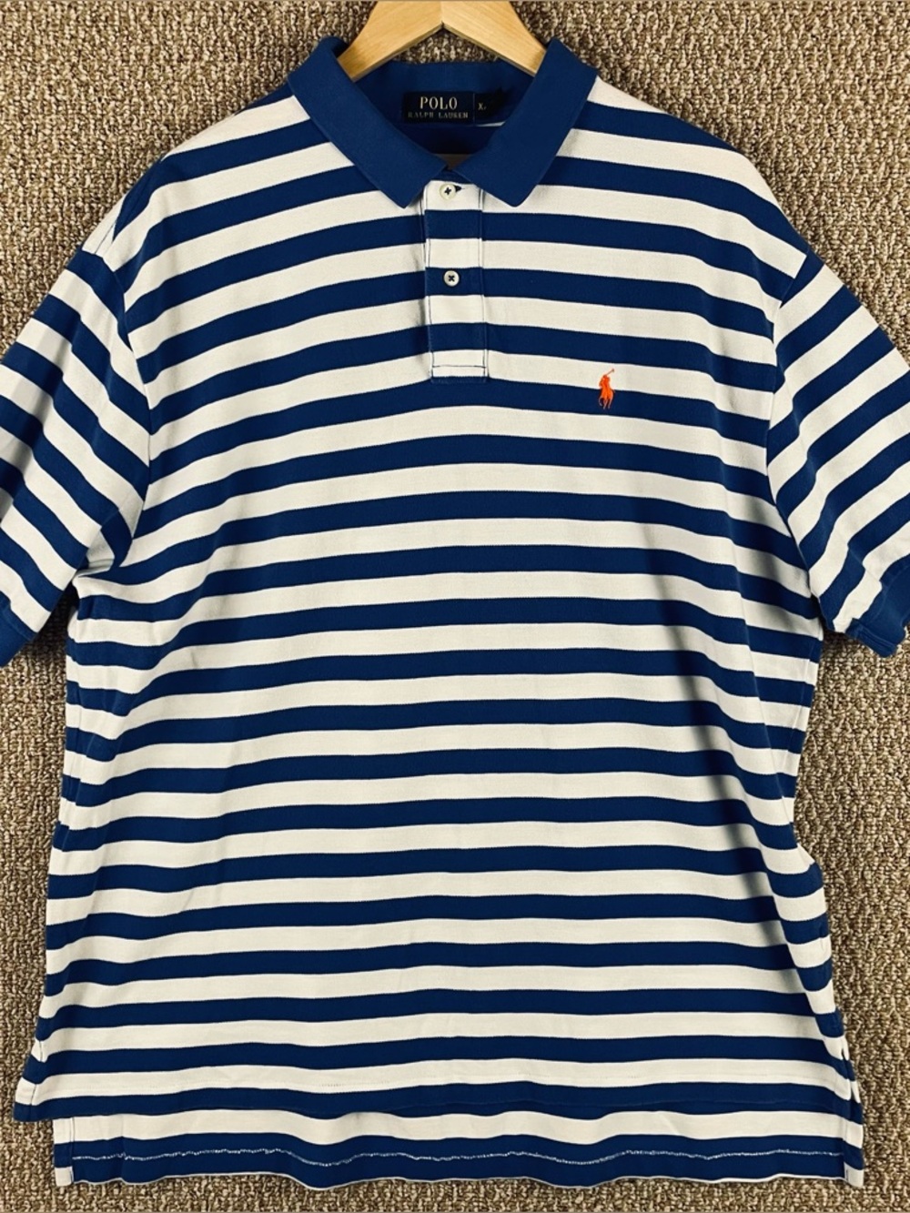 Polo Ralph Lauren Shirt Men’s 2XL Blue Cotton Short Sleeve Golf Mesh Knit T663